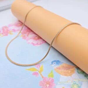 Classic Flat Chain Rose Gold Necklace for Elegant Everyday Wear, XPNL0074
